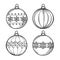Christmas decoration balls hand drawn sketch vector holiday illustration
