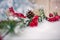 Christmas decoration with beautiful elements close up