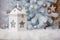 Christmas decoration with beautiful elements and toys