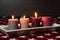 Christmas decoration with beautiful glowing Advent candles