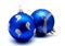 Christmas decoration blue balls isolated on a white