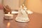 Christmas decoration candle bell lignt on table
