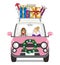 Christmas Decoration Car loads gift boxes - Two women