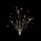 Christmas decoration. Celebration. Realistic sparkler lights isolated on black. Bright fireworks. Glittering stream of golden