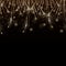 Christmas decoration. Celebration. Realistic sparkler lights isolated on black. Bright fireworks. Glittering stream of golden