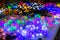 Christmas decoration closeup, lights, xmas garland