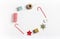 Christmas decoration composition gift box star candle ribbon candy cane