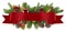 Christmas decoration element with straight red ribbon
