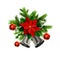 Christmas decoration evergreen trees and bell