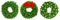 Christmas decoration evergreen wreath wit red ribbon bow lights