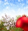 Christmas Decoration (fir branch,christmas ball,snowflake)