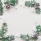 Christmas decoration with fir branch and cones on a snowy background