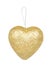 Christmas decoration gold heart isolated on white