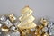 Christmas decoration gold tree with garland