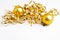 Christmas decoration - golden balls and ribbon