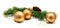 Christmas decoration golden yellow balls with fir cones and fir