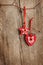 Christmas decoration hanging over wooden board