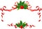 Christmas decoration / holly and ribbons border