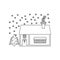 Christmas decoration house icon. Element of winter for mobile concept and web apps icon. Outline, thin line icon for website