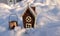 Christmas decoration on a house, wreath, on the dorr in the North