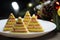 Christmas decoration. New Year\\\'s food, sweets, treats, table setting.