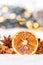 Christmas decoration orange fruit portrait format herbs baking b