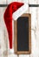 Christmas decoration Santa hat vintage chalkboard banner sign