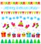 Christmas decoration set vector backround