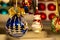 Christmas decoration with shining balls and toys