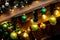 Christmas decoration with shining balls and toys