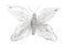 christmas decoration shiny butterfly on white isolated background