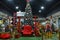 Christmas decoration in a shopping mall in Brazil, with Santa Claus chair, Brazil, South America, Santa Claus chair