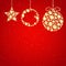 Christmas decoration of sparkling precious gems.