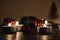 Christmas decoration tealight candles and christmas ornaments