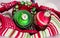 Christmas decoration with traditional red and green colours