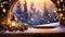 Christmas decoration on the windowsill , festive atmosphere , winter scenes, cozy ambiance Generative AI