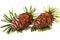 Christmas decoration - young european larch tree Larix cones i