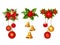 Christmas decorations with balls and bells. Vector illustration.