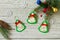 Christmas decorations or Christmas gift. Handmade. Project of children`s creativity, handicrafts, crafts for