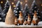 Christmas decorations and gnomes with dark brown and orange color on a white background