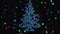 Christmas decorations, herringbone hanging on the background of flashing lights.