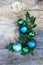Christmas decorations with holly leaves stock photo