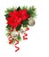 Christmas decorations and poinsettia flowers in a holiday corner