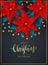 Christmas Decorations with Red Poinsettia on Dark Background