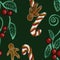 Christmas decorations seamless pattern illustrations