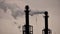 Christmas Decorations on the Smoke Stacks of Cleveland, Ohio - INDUSTRY