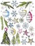 Christmas decorative hand draw elemants,