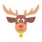 Christmas deer flat icon, New year and Christmas