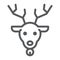 Christmas deer line icon, christmas and reindeer, rudolph sign, vector graphics, a linear pattern on a white background.
