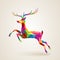 Christmas deer multicolor origami